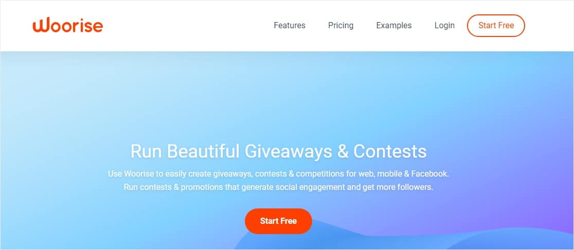 woorise giveaways and contests social promotions