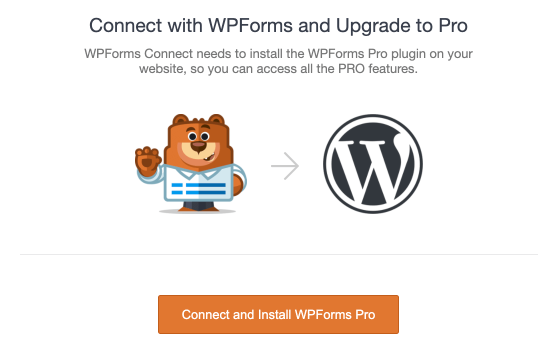 Connect and install WPForms