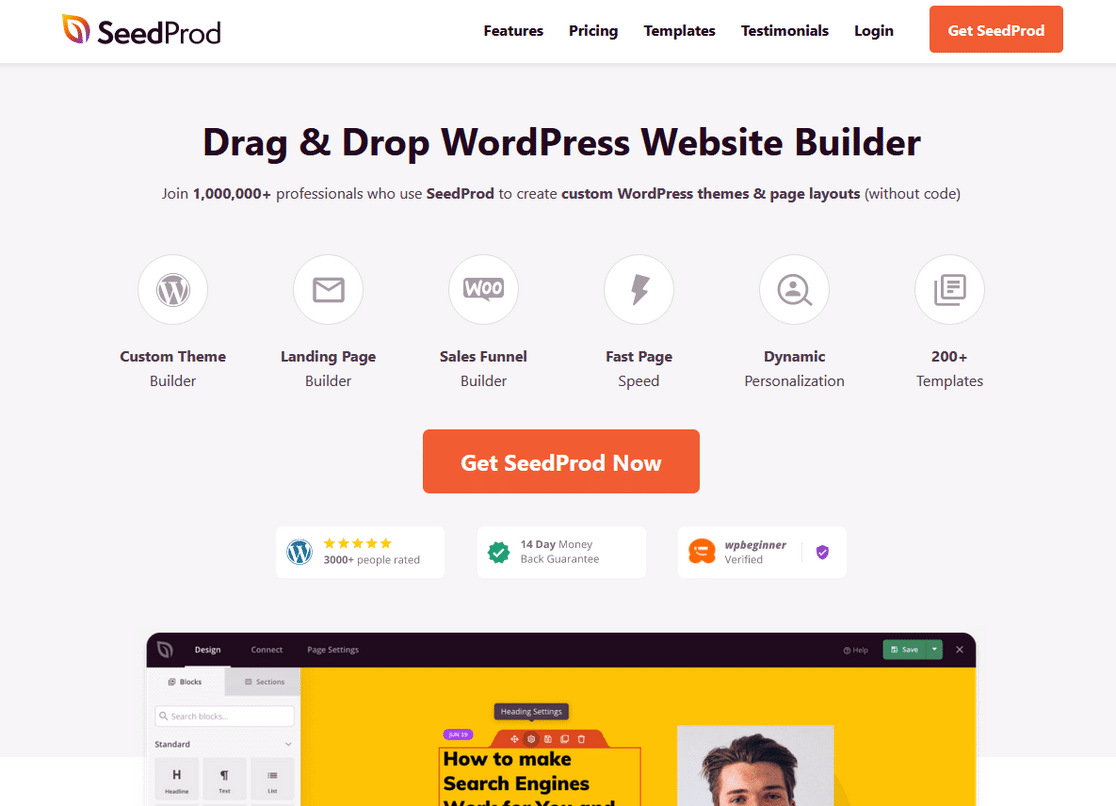 seedprod website builder