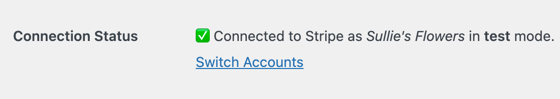 Stripe connection status live