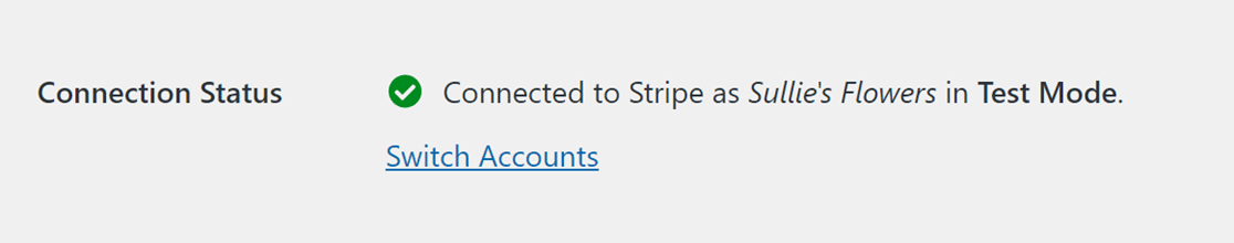 Checking your Stripe connection status in your WPForms payments settings