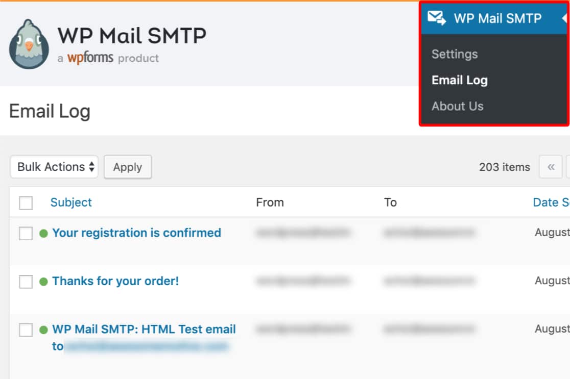 Come visualizzare il log di invio delle mail di WordPress con WPMail SMTP