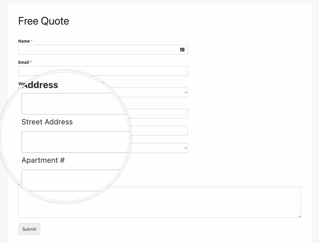 now you can change the address field sublabels to anything you would like