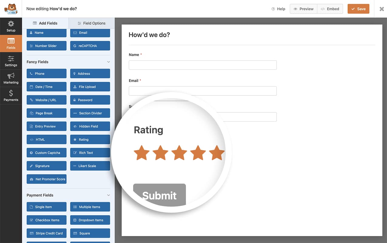 add your rating field