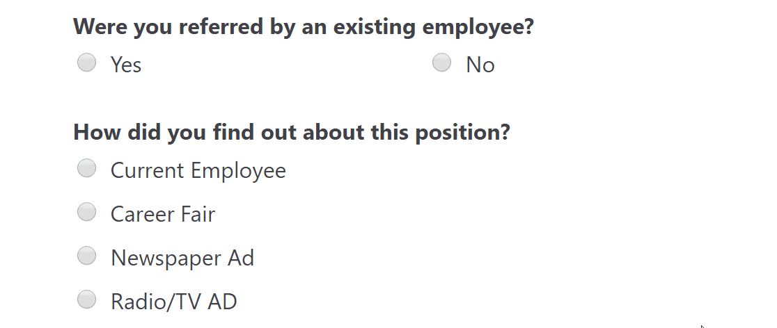 conditional job application form for form conversion best practices