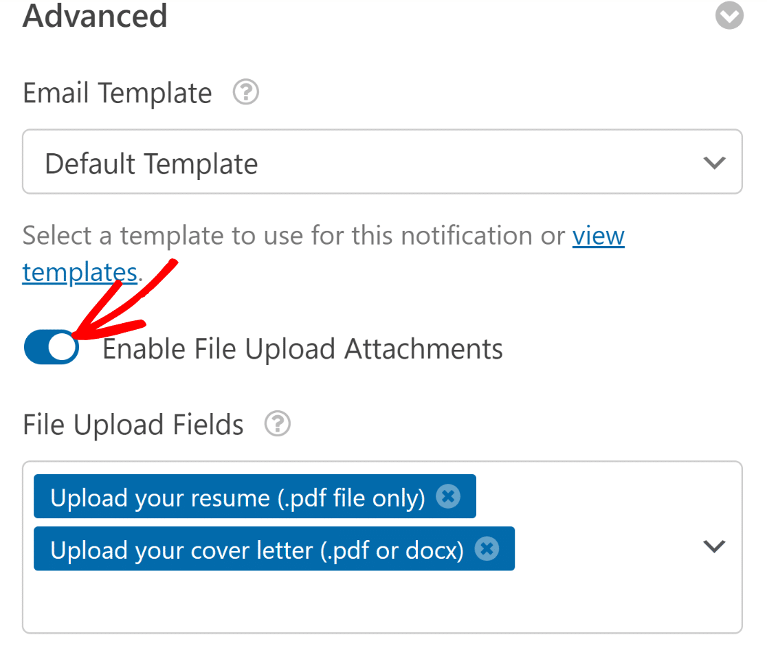 Enable file upload attachments