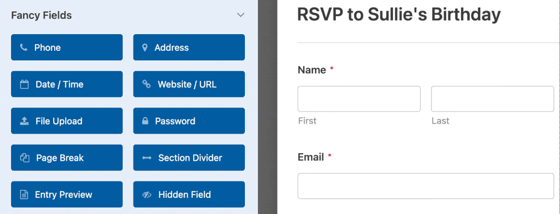 Adding a Phone field to an RSVP form
