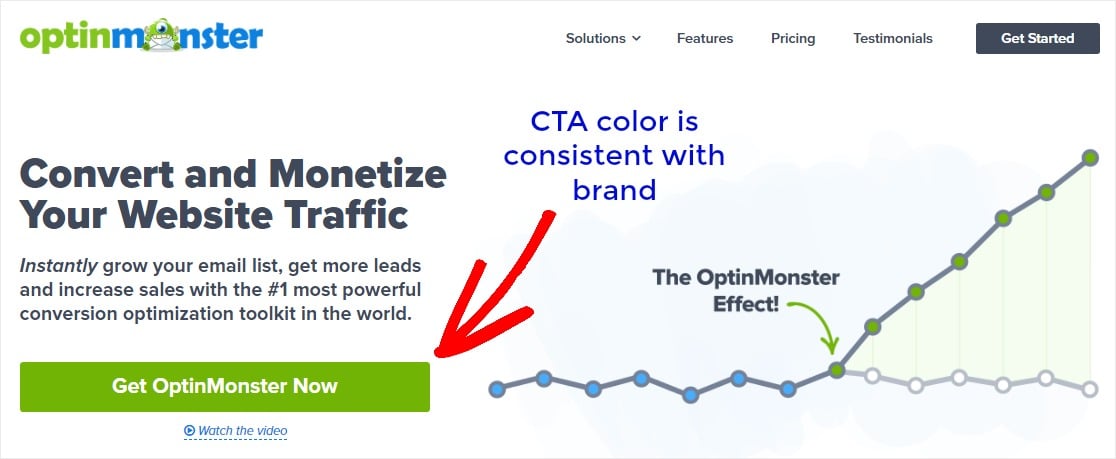 cta color is consistent with brand