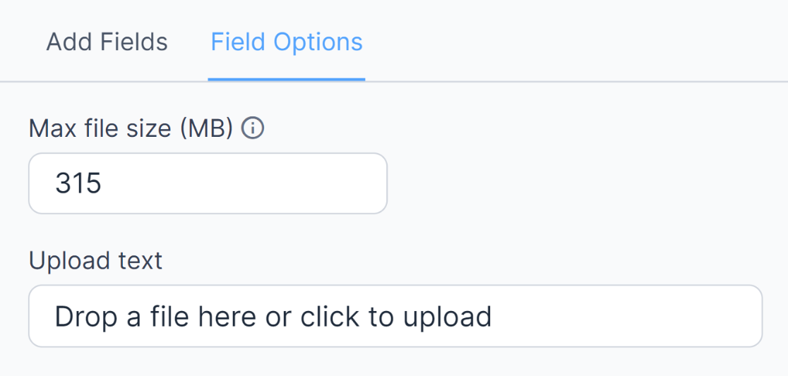 Formidable Forms field options