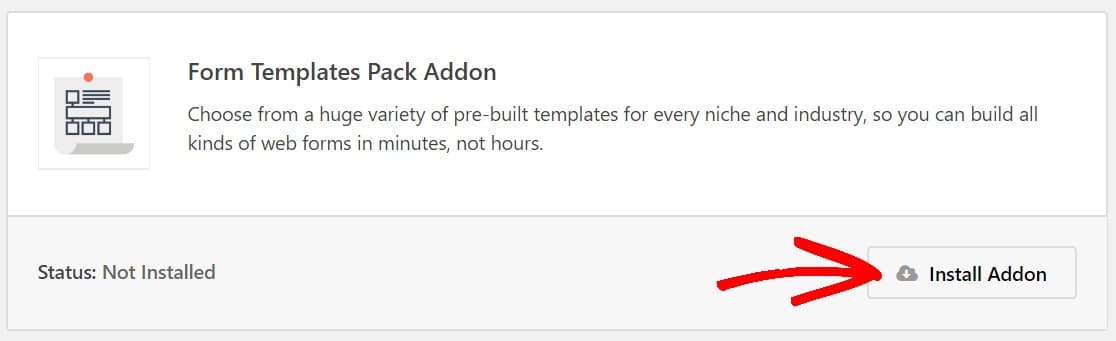 install form templates pack addon