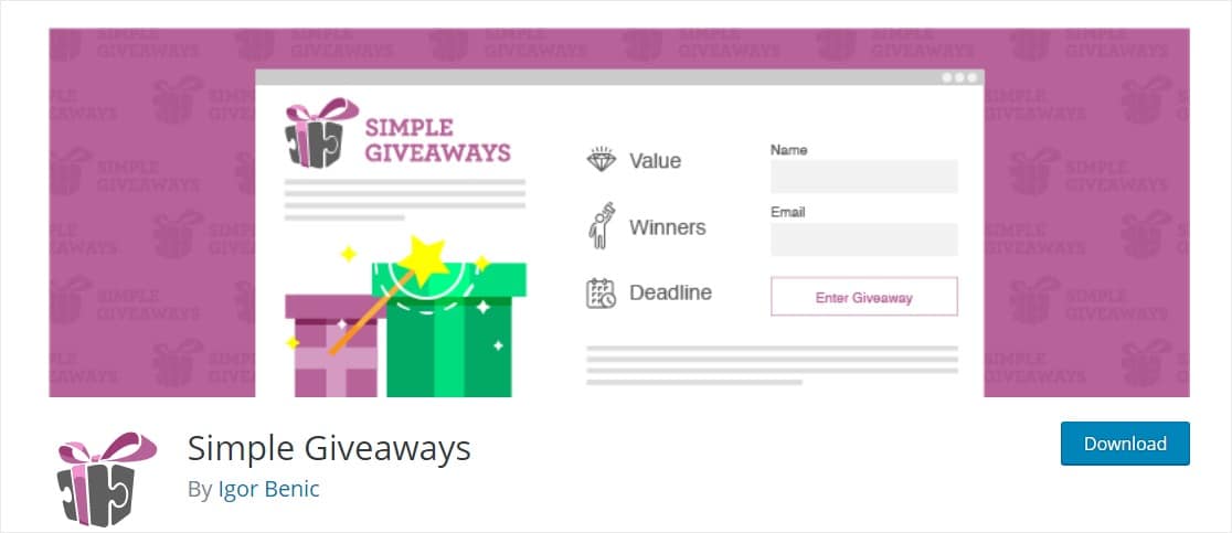 simple giveaways plugin