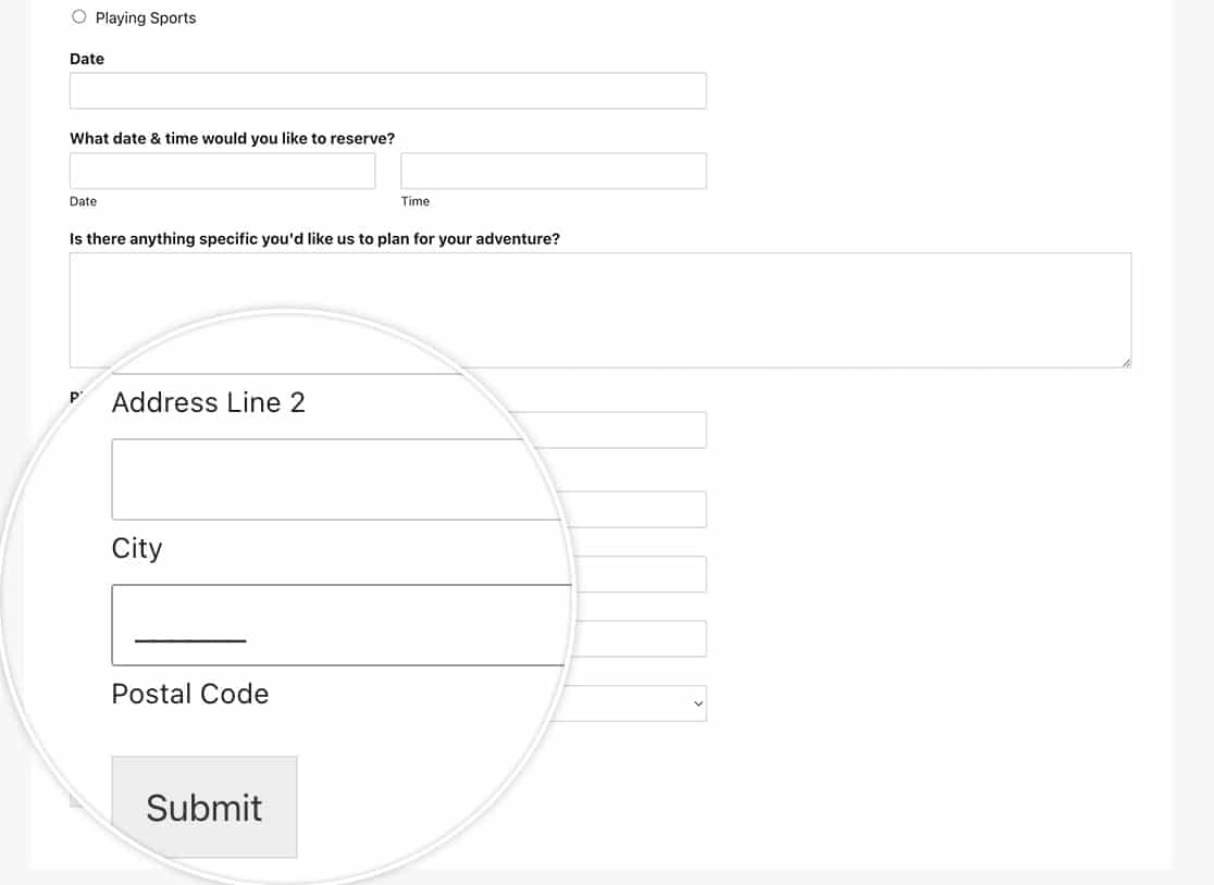 Now the postal code has an input mask to force the format of the postal code