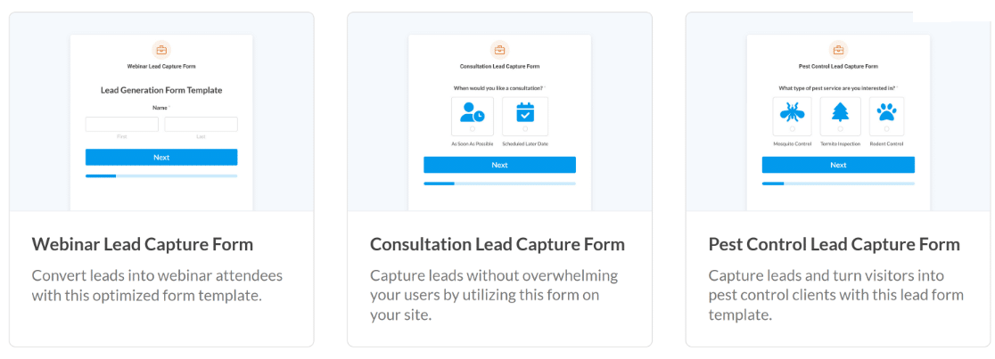 WPForms lead capture form templates