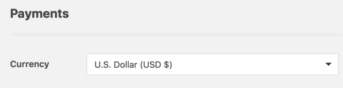 Change currency used in WPForms