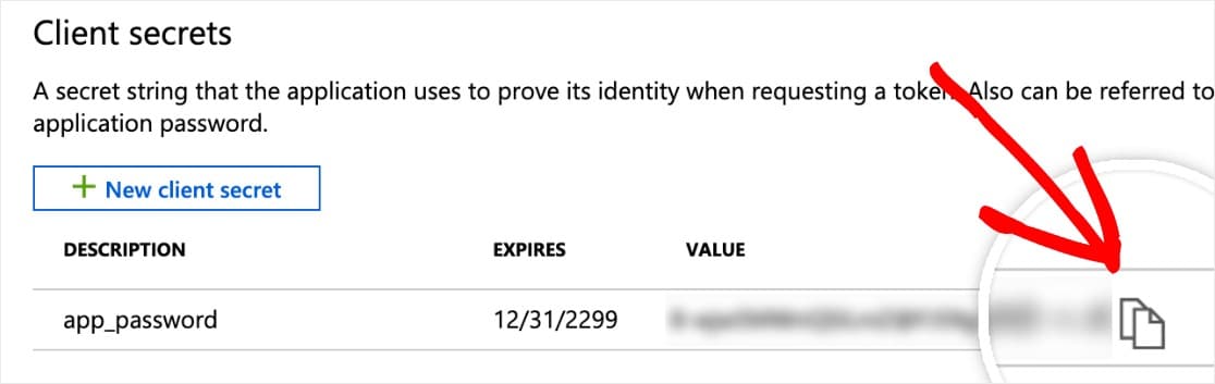 copy client secret
