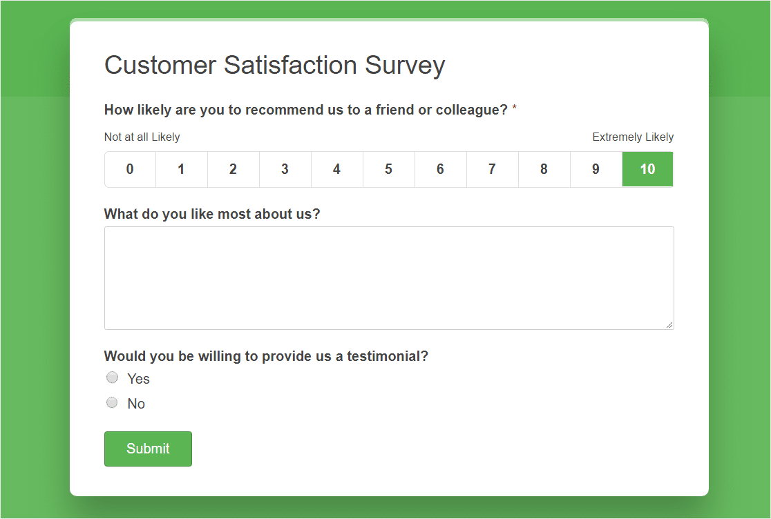 customer satisfaction survey small business marketing idea