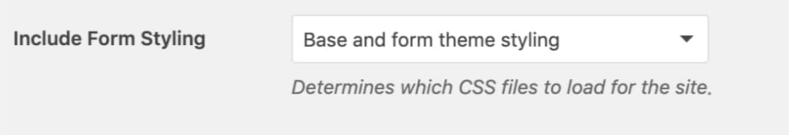 Include Form Styling setting in WPForms