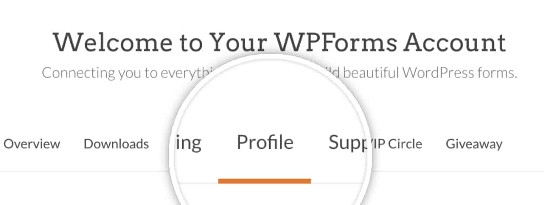 Profile tab in WPForms