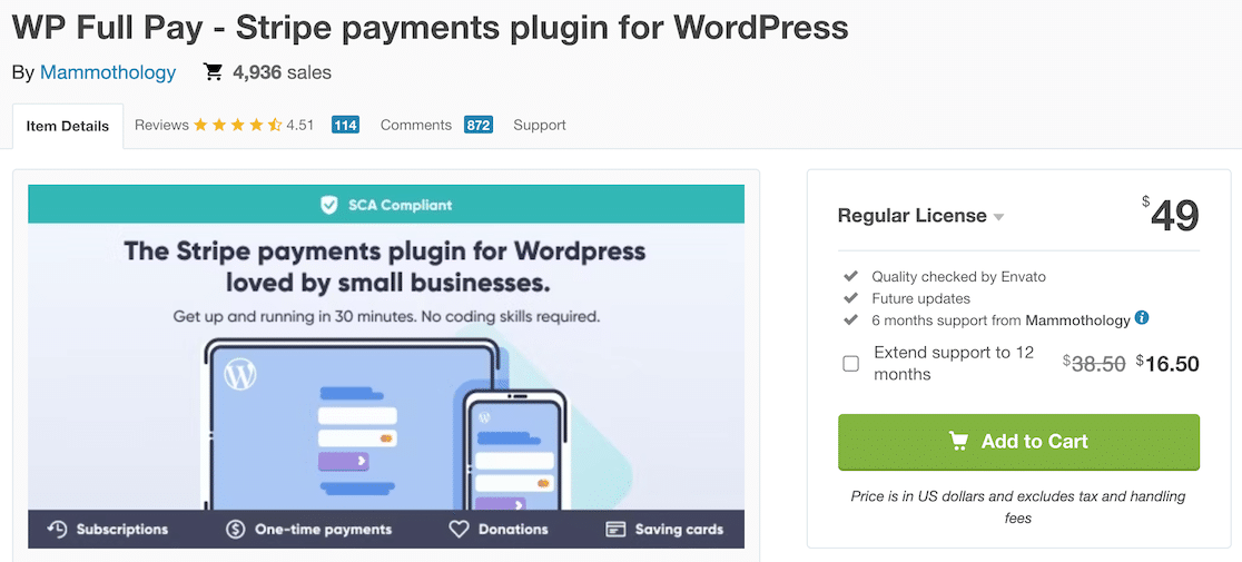 WP Full Pay download page