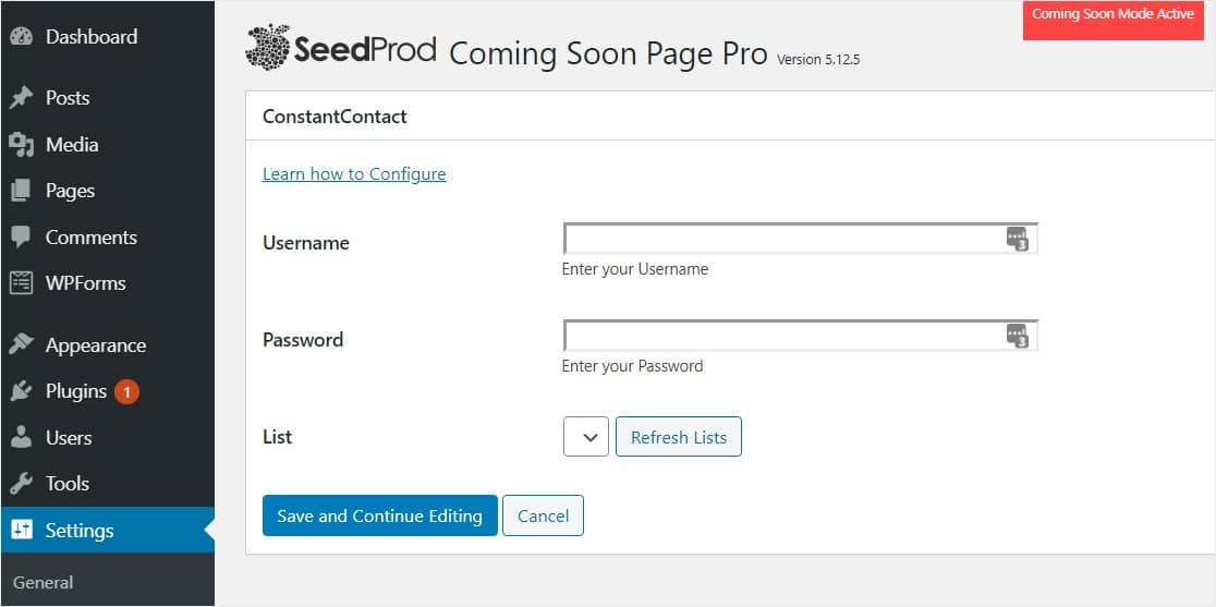 email marketing page in seedprod