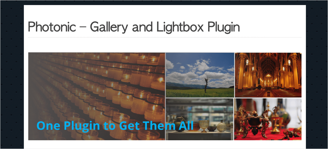 Le plugin Photonix lightbox