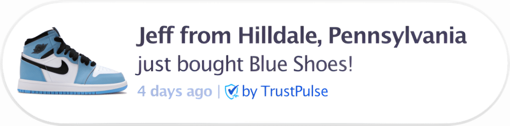 Notifica di acquisto - TrustPulse