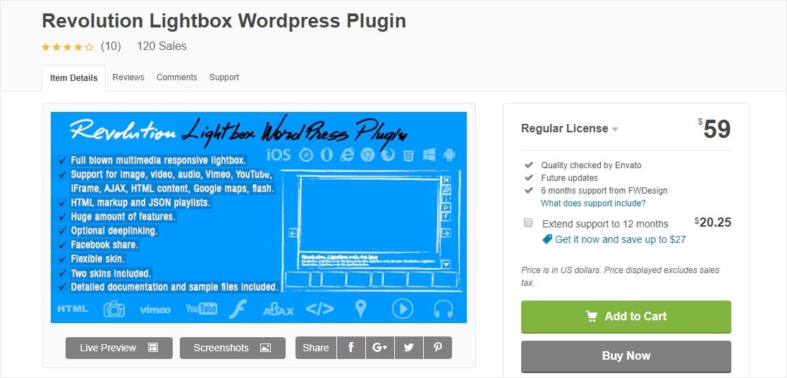 plugins de wordpress de caja de luz de revolución