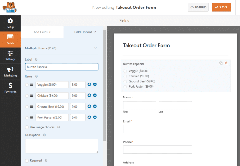How to Create a Restaurant Online Order Form with WordPress