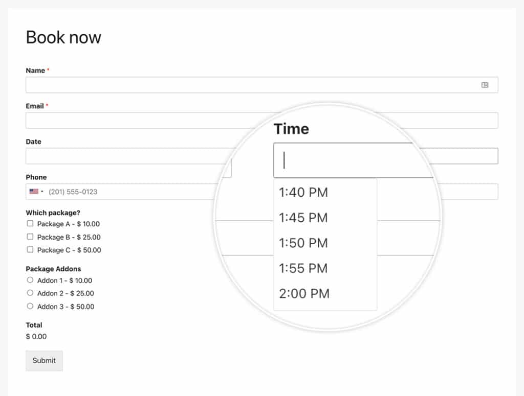 How to Create Additional Intervals for the Date Time Field Time Picker