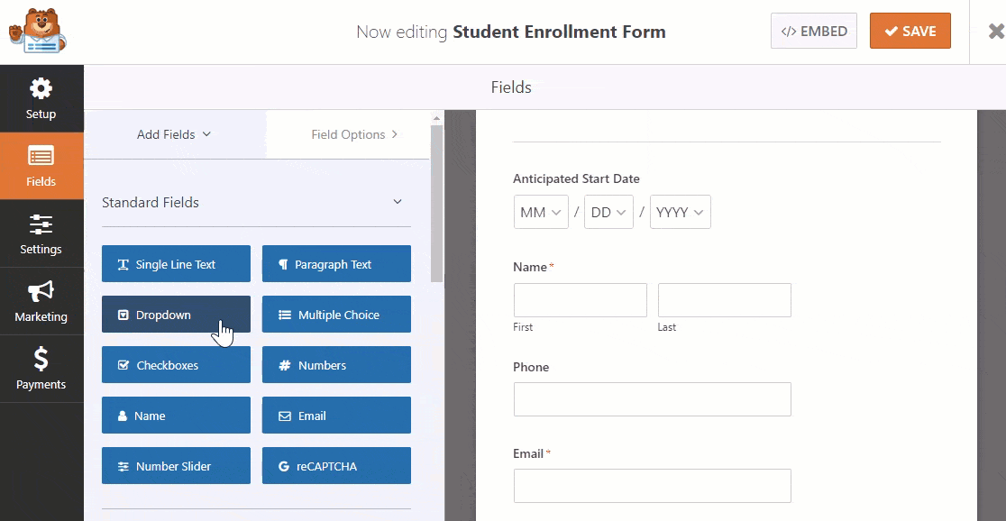 Add Fields to Form