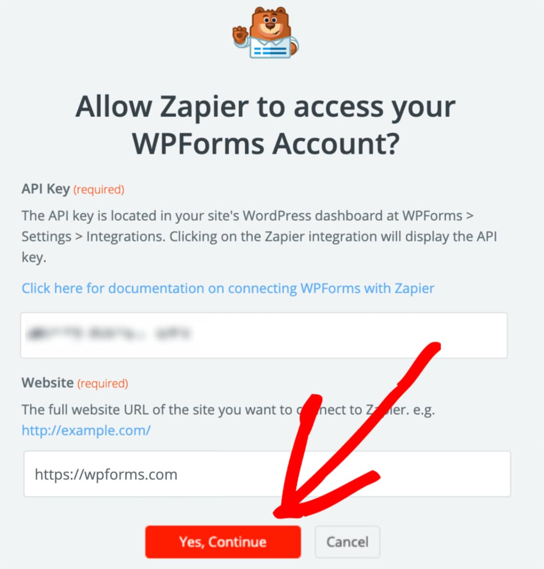 Zapier access WPForms