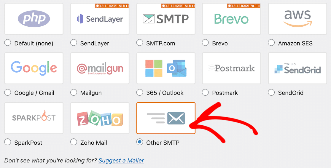 Select Other SMTP