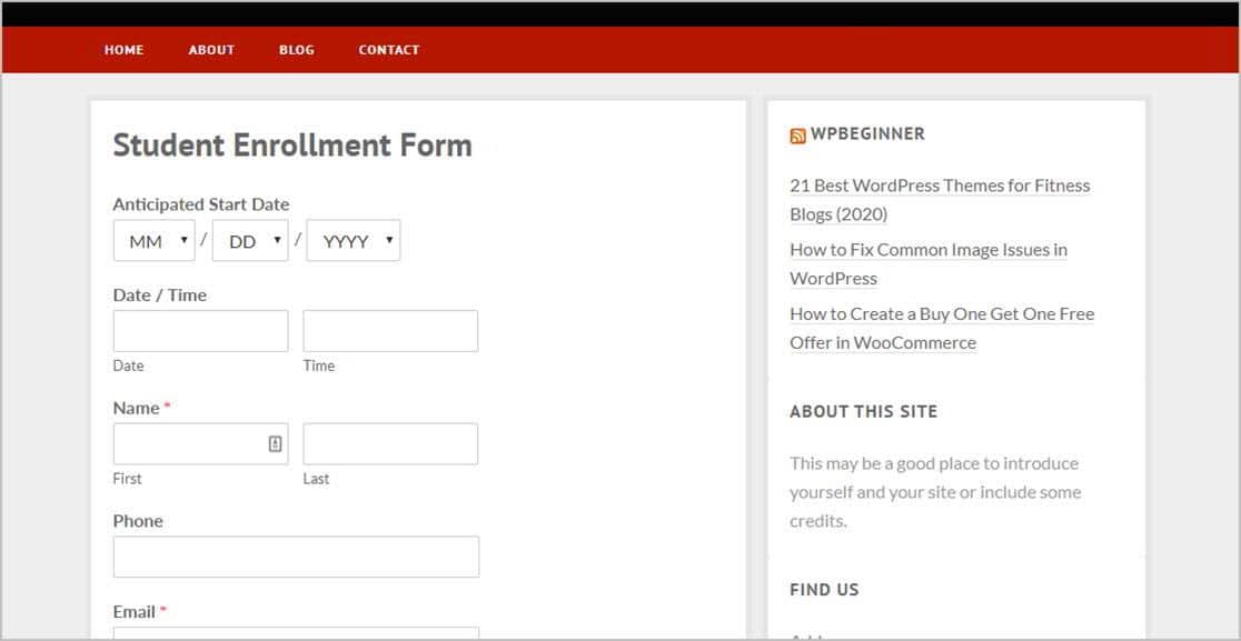 membuat form alumni di wordpress