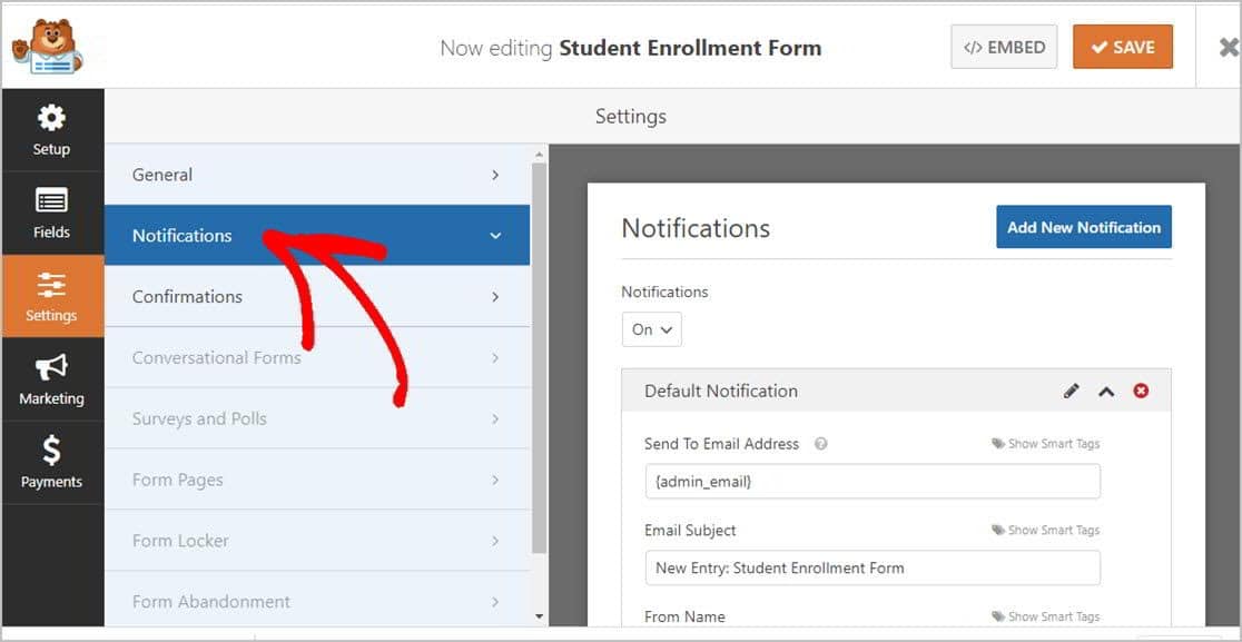 Forms Notifications