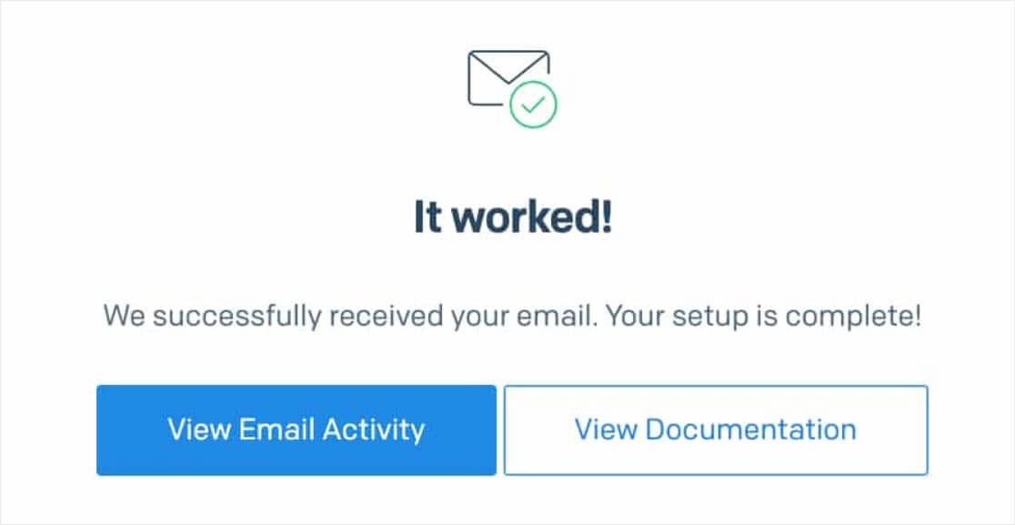 Success message SendGrid integration verification