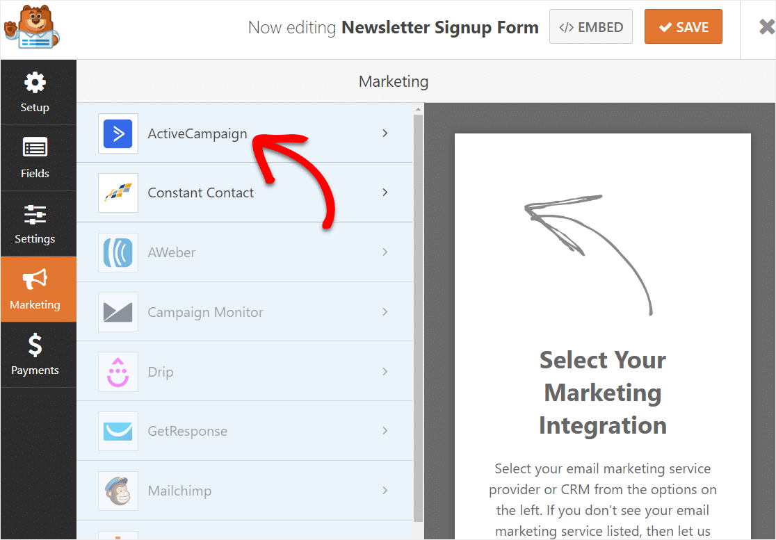 Adding ActiveCampaign To WPForms