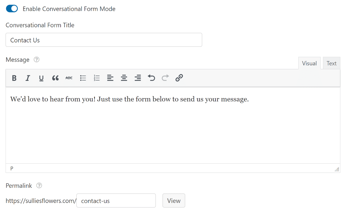 Conversational forms enabled
