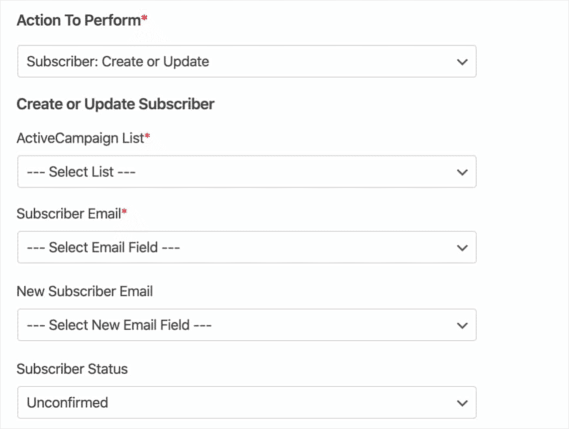 create or update activecampaign subscriber in new wordpress form