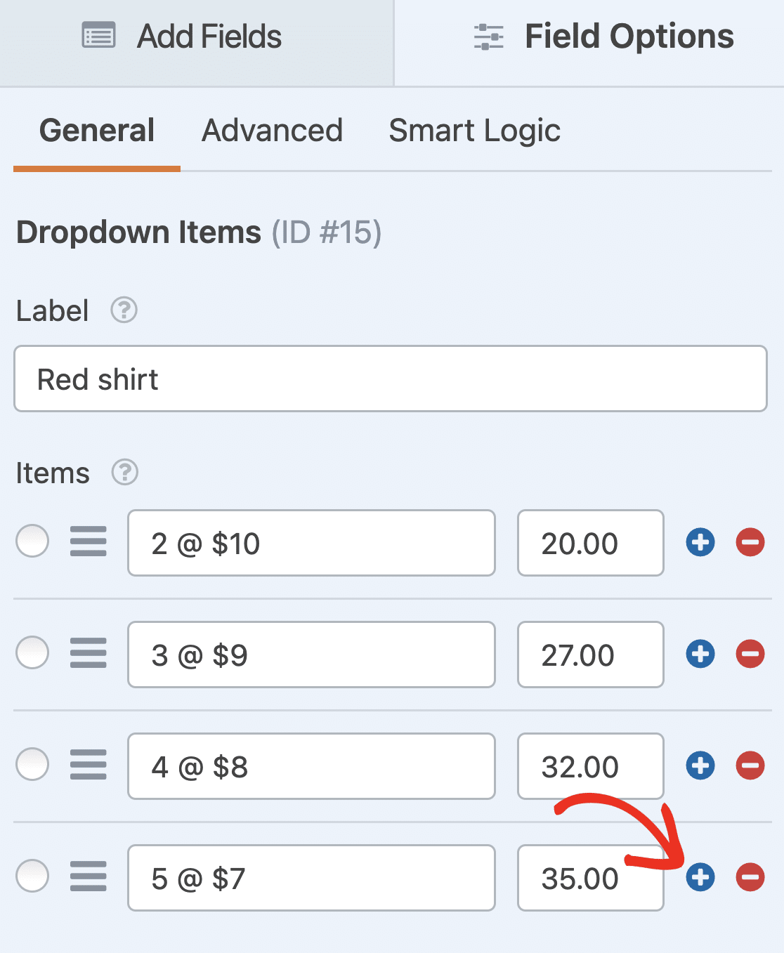 Adding an item to a Dropdown Items field