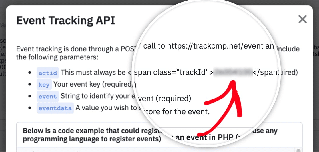 event tracking api in activecampaign form