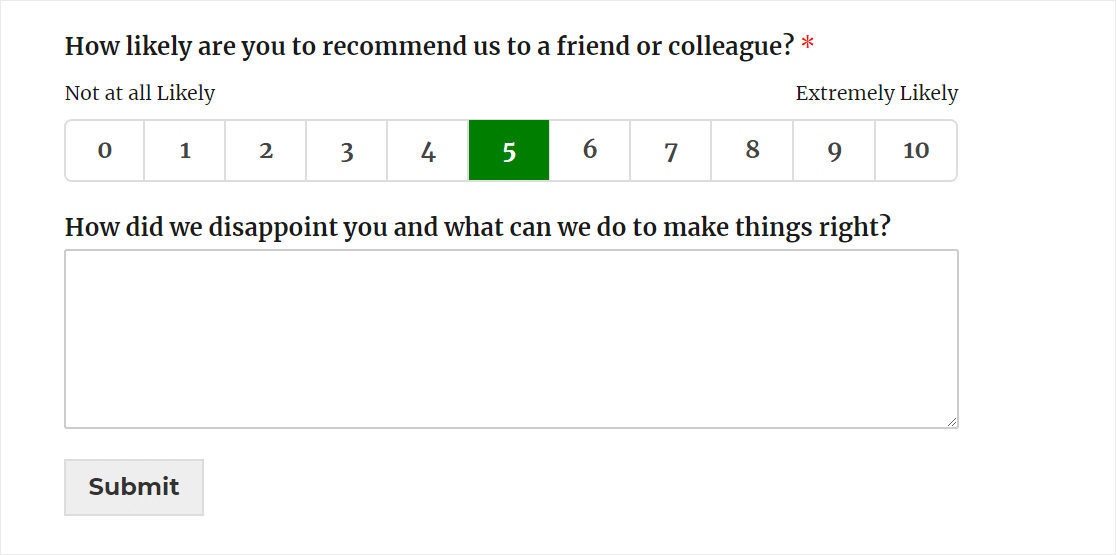 Sample Survey Scale