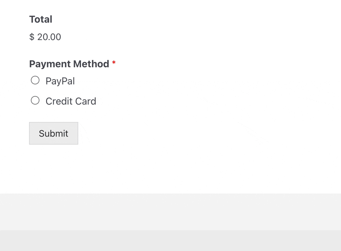 Letting customers choose a payment method with conditional logic
