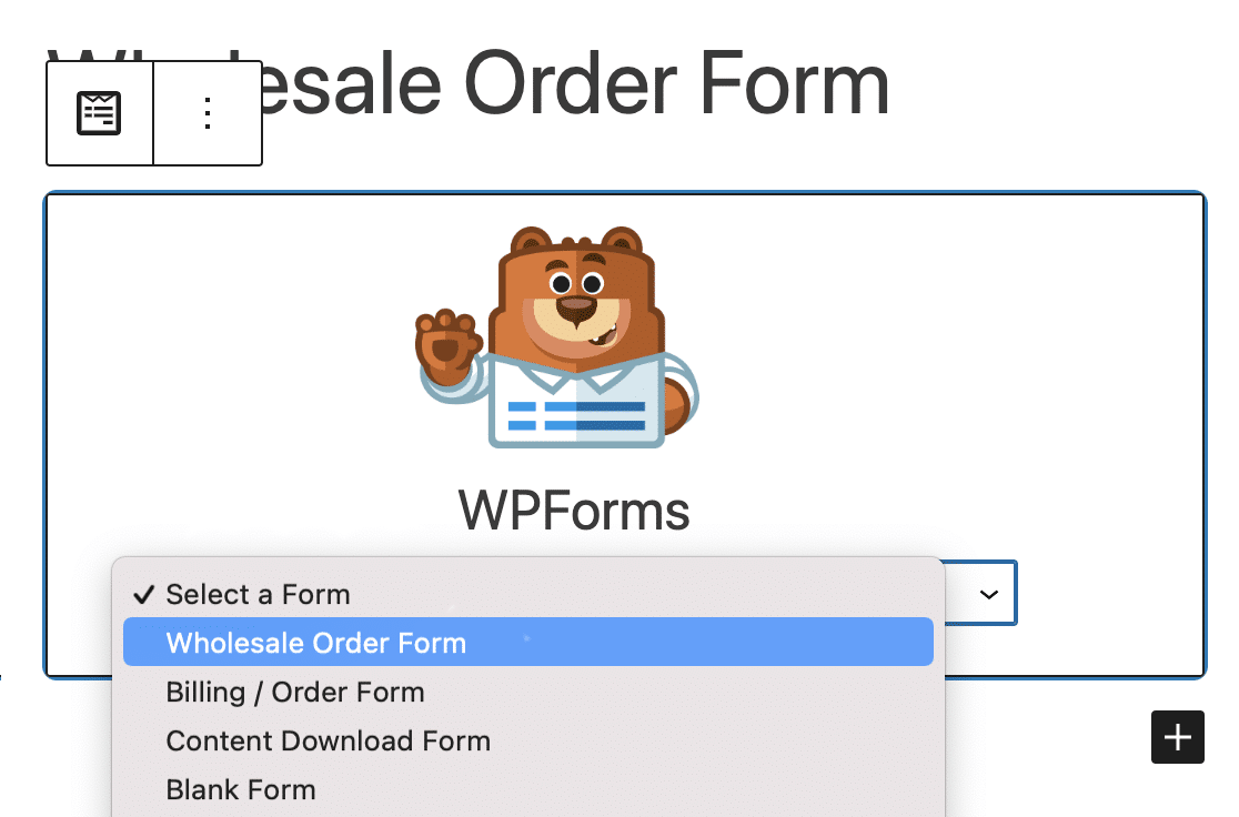 Publishing your wholesale order form