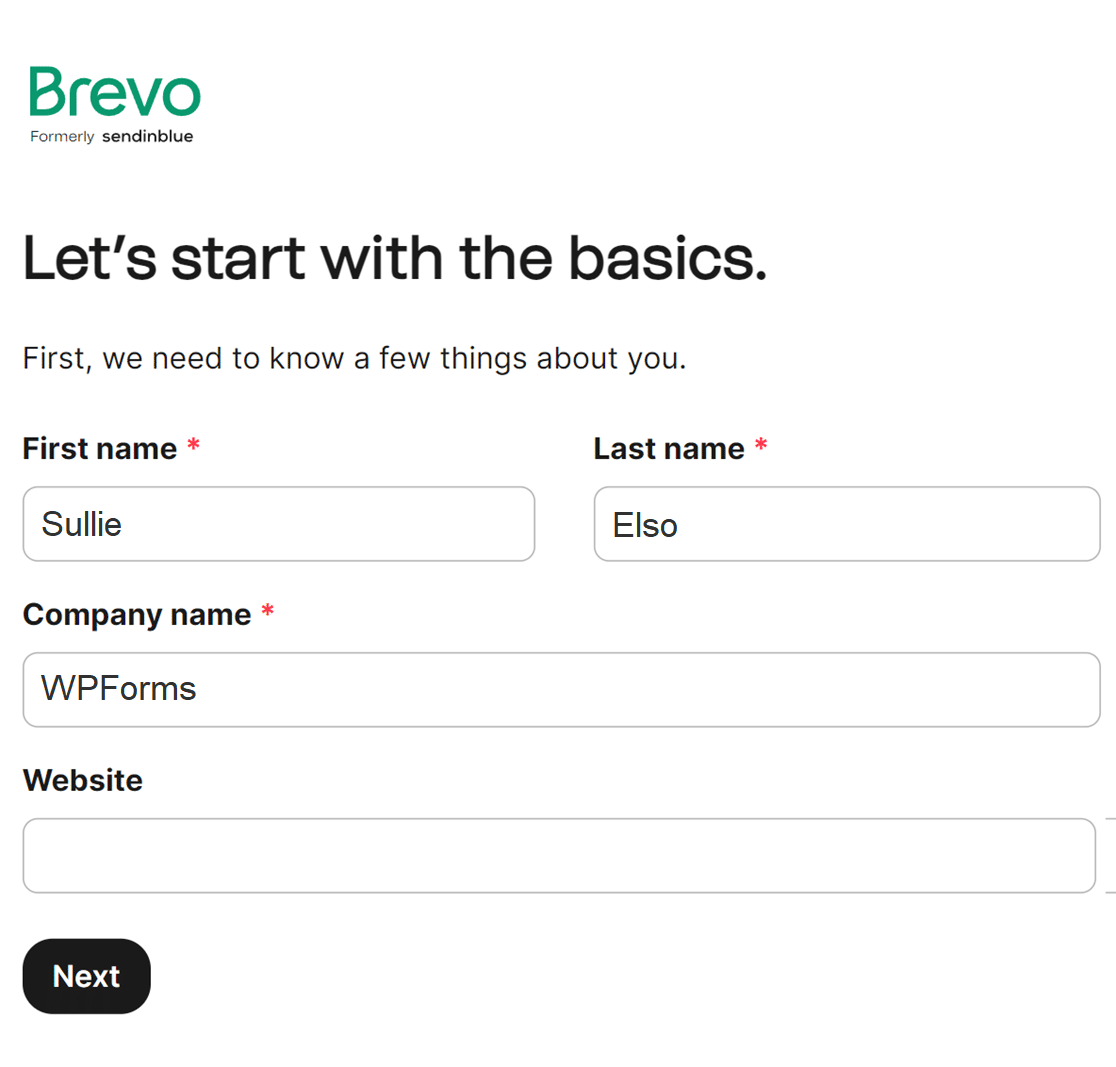 Brevo setup account