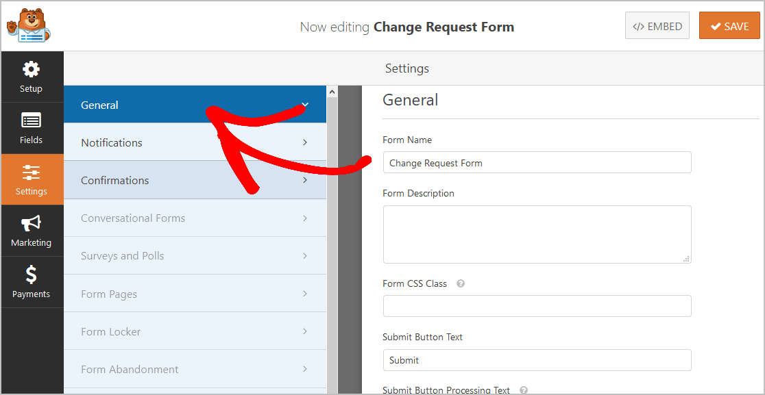 General Change Form