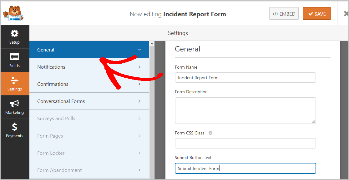 General Incident Report Form
