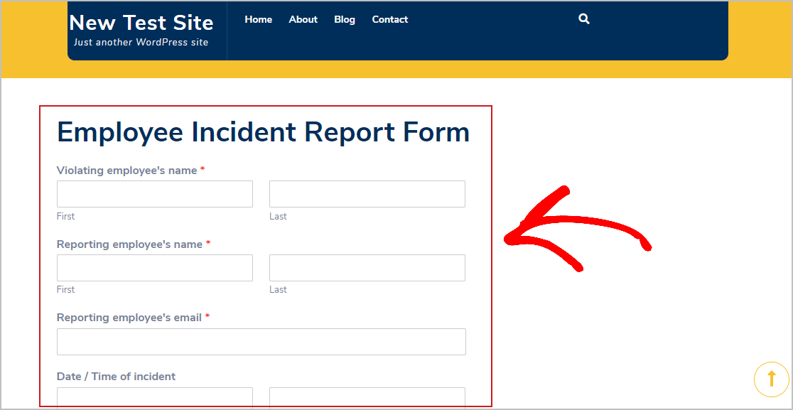 Publish Incident Report Form