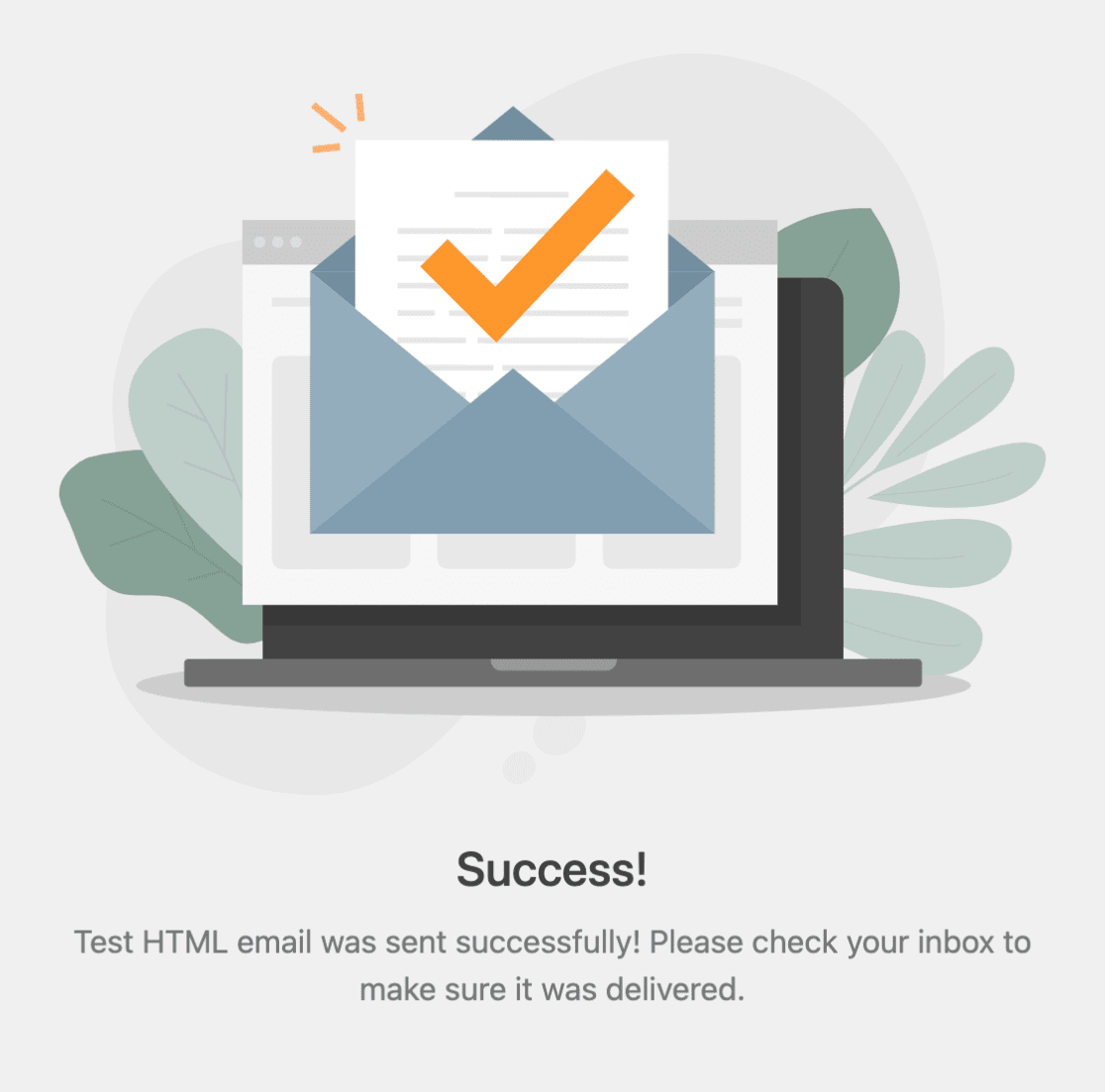 A successful email test with WP Mail SMTP