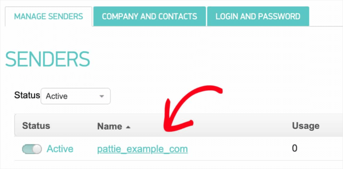 copy senders name to set up wordpress email settings