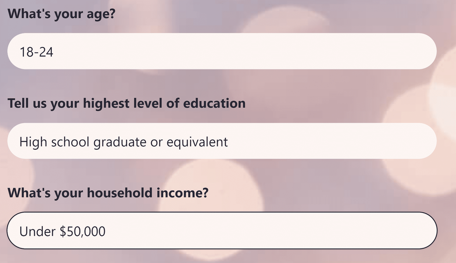 Dropdown question for survey